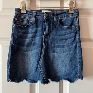 Hudson girl ruffle hem denim skirt